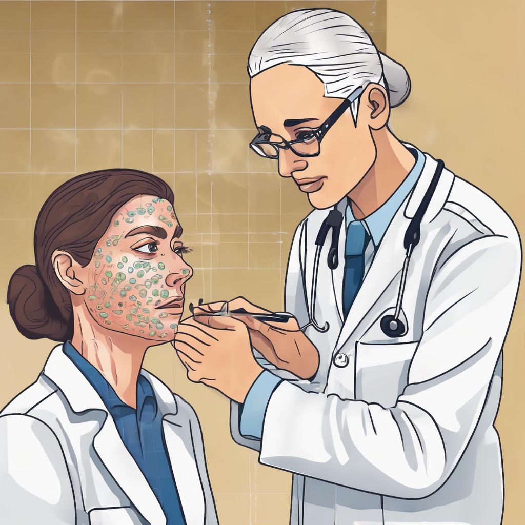 Zrozumienie osutki plamistej - ilustracja dermatologiczna z diagramami skóry i wzorami wysypki.